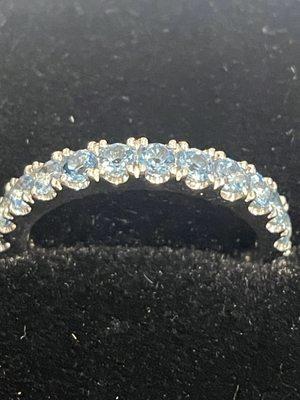 Eternity ring - aquamarine 14K white gold