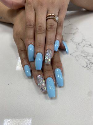 Baby blue + glitz