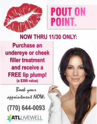 Now thru Nov. 30th ONLY! Call TODAY to book your appt: (770) 644-0093