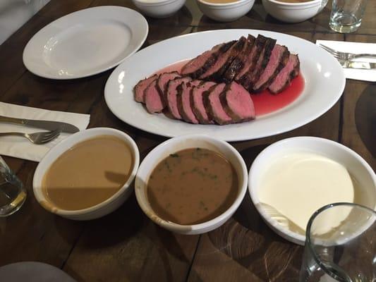 Grilled Tri tip with sauce sampler