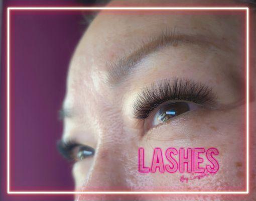 Hybrid lash extensions in C/D curl