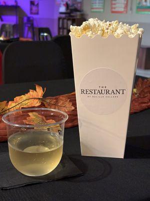 Truffle Butter Popcorn and a delicious Chardonnay