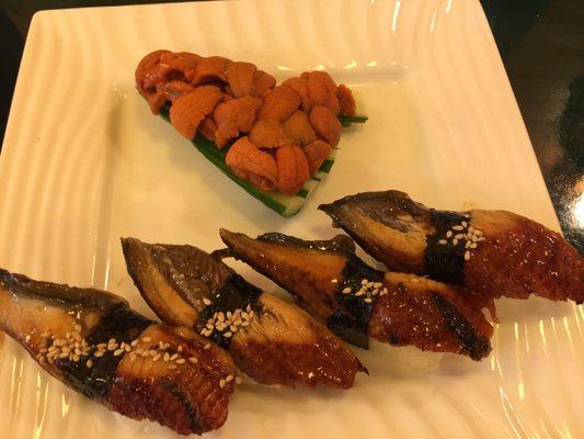 Bafun Uni from Hokkaido and Unagi