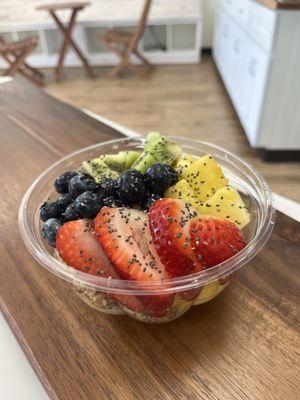 Custom bowl with chia seeds on top