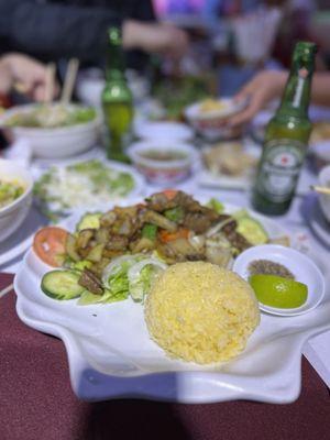 Shaken Beef Rice Plate - @rayz