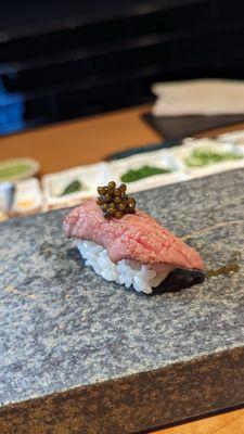 A5 Wagyu w/Caviar - @sushitraveler