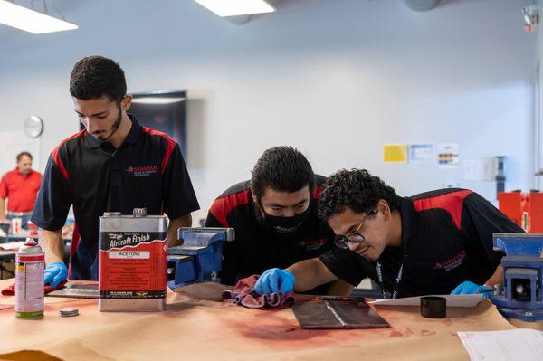 Spartan College Riverside Aviation Maintenance metal shop