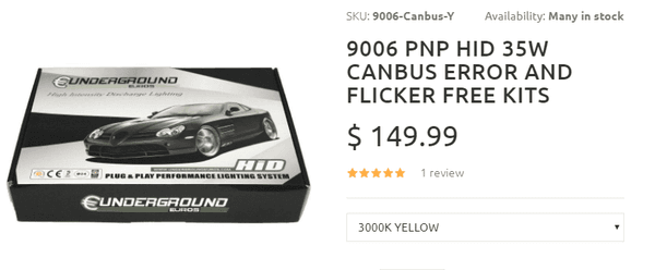 9006 PNP HID 35W CANBUS ERROR AND FLICKER FREE KITS $ 149.99