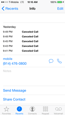 Not Picking Up my call after promising to get me. Cancelled means it kept ringing and the phone cancelled it