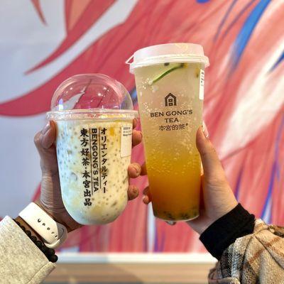 [L to R] Mango Pomelo Sago & Passionfruit Sparkling Tea