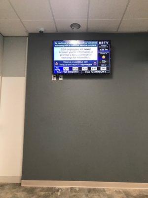 TV screen indicating number of guest they are helping after you check in.