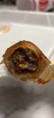 Cross section of the very packed lumpia!