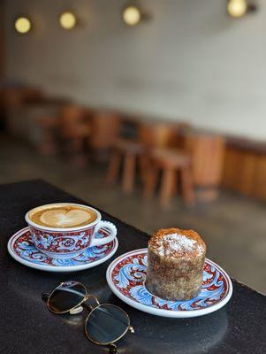 Cappuccino and lemon olive cake