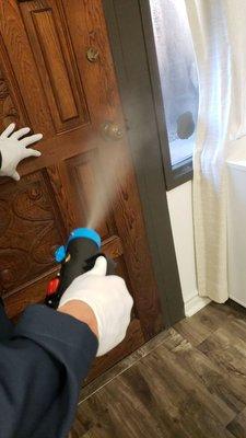 Some viruses can live for up to 4 days on metal, it's important to disinfect metal surfaces and door knobs which are frequently touched.