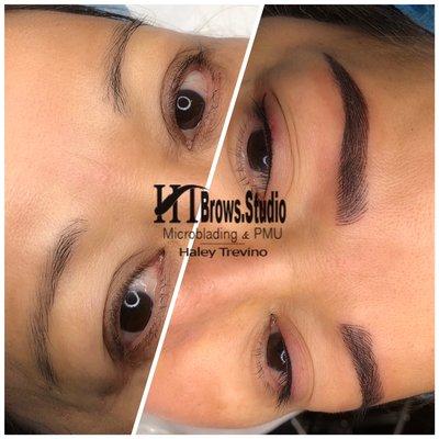 Microblading &shading + eyeliner for my client!