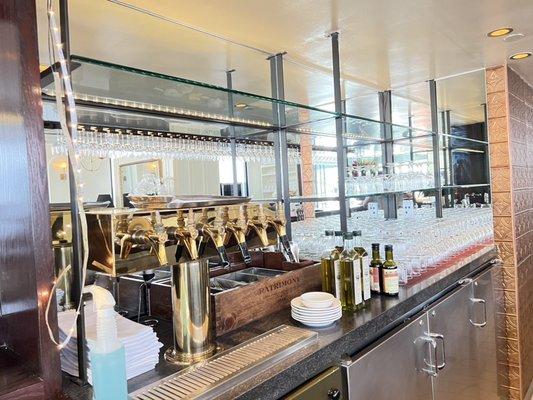 Restaurant/Bar shelving and mirrors installed for a beautiful finishing touch.