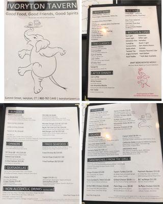 8/2/23  Four page menu. Sorry, I forgot the specials.