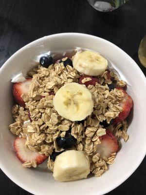 Mixed fruit granola and yogurt