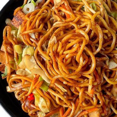 Chow Mein - Vegan with Tofu. The noodles are wheat!