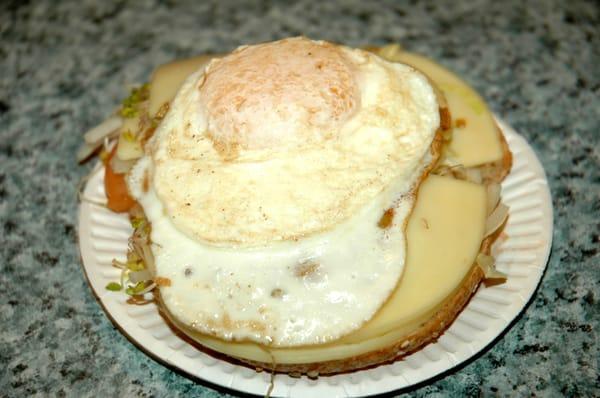 HEALTHY BAGEL with an over easy egg