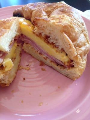 Egg and ham croissant sandwich. It was good