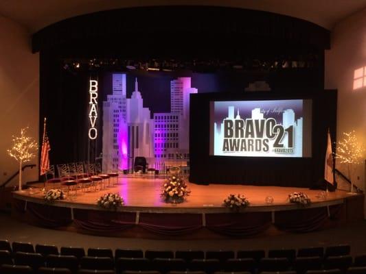 Stage Set-up for the City's 2015 BRAVO Awards