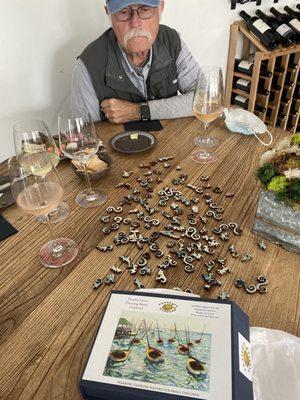 Custom wine flight, excellent advice from the hostess, and the unhurried expectation to enjoy the setting with an unusual puzzle.