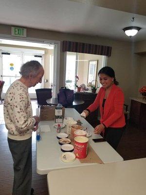 ICE CREAM SOCIAL AT QUAIL LODGE RETIREMENT COMMUNITY