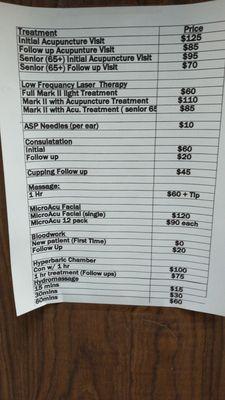 Price list is good to know