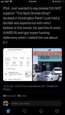 racist owner/employee