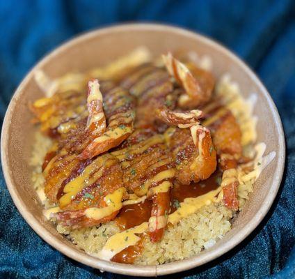 Fried shrimp bowl