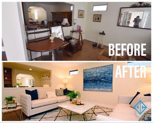 Before and after staging one of my listings, received multiple offers and closed over asking.