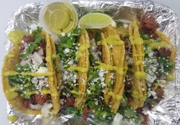 Tacos estilo Matamoros, no avocado.