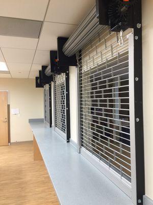 Custom Commercial Counter Security Grill Doors.