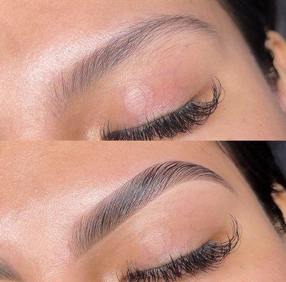 Brows shaping with mapping come with eyebrows tint