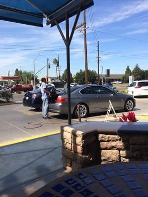 My car getting washed