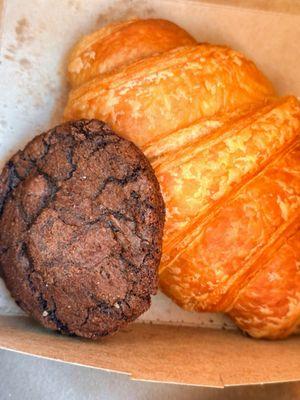 Death by chocolate cookie and croissant