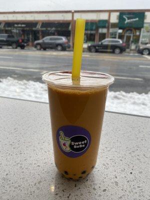 Thai milk tea with boba