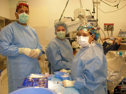 Dr. Gualtieri performing cataract surgery   using premium Alcon implant lenses