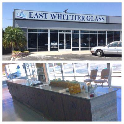 Quartz countertop at East Whittier Glass' showroom