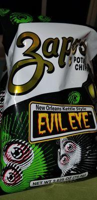 Zapp's potato chips (evil eye flavor)