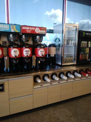 Lots of hot coffee choices.