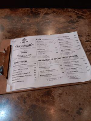 Menu is on a clipboard??