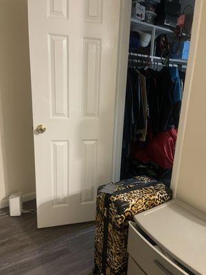 Door left open that was barricaded to my closet.