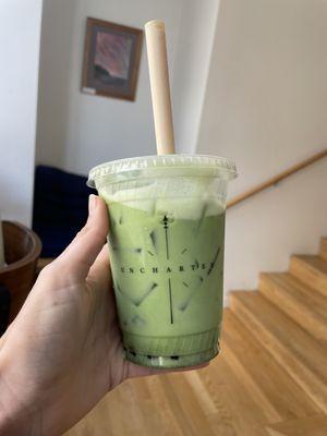 Atlantis - matcha, oat milk, simple syrup, boba