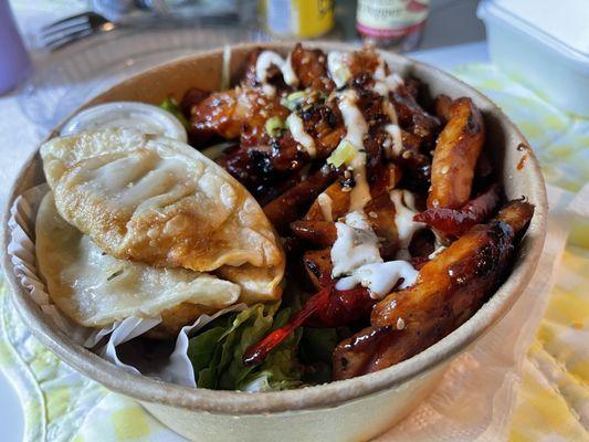 Spicy Chicken Bowl Pork Gyoza