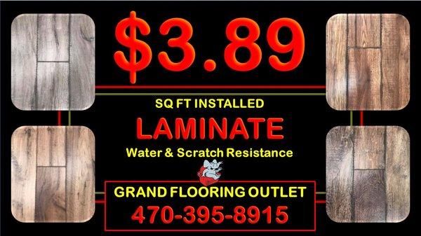 Grand Flooring Outlet $3.89 Only for the Materials and the installation