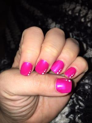 Super cute pink shellac nails, Ty is the best :)