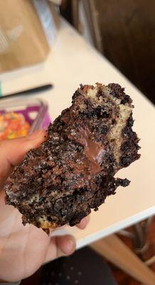 inside of the cookies and cream doughnut - perfection!