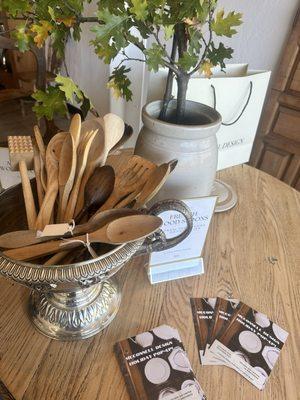 Antique French wooden spoons